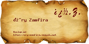 Őry Zamfira névjegykártya